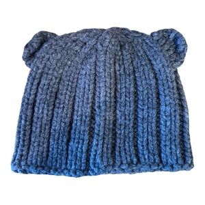 🌈 6/$60 BCBG Max Azaria Cat Ear Dark Grey Beanie 10”x8” Wool